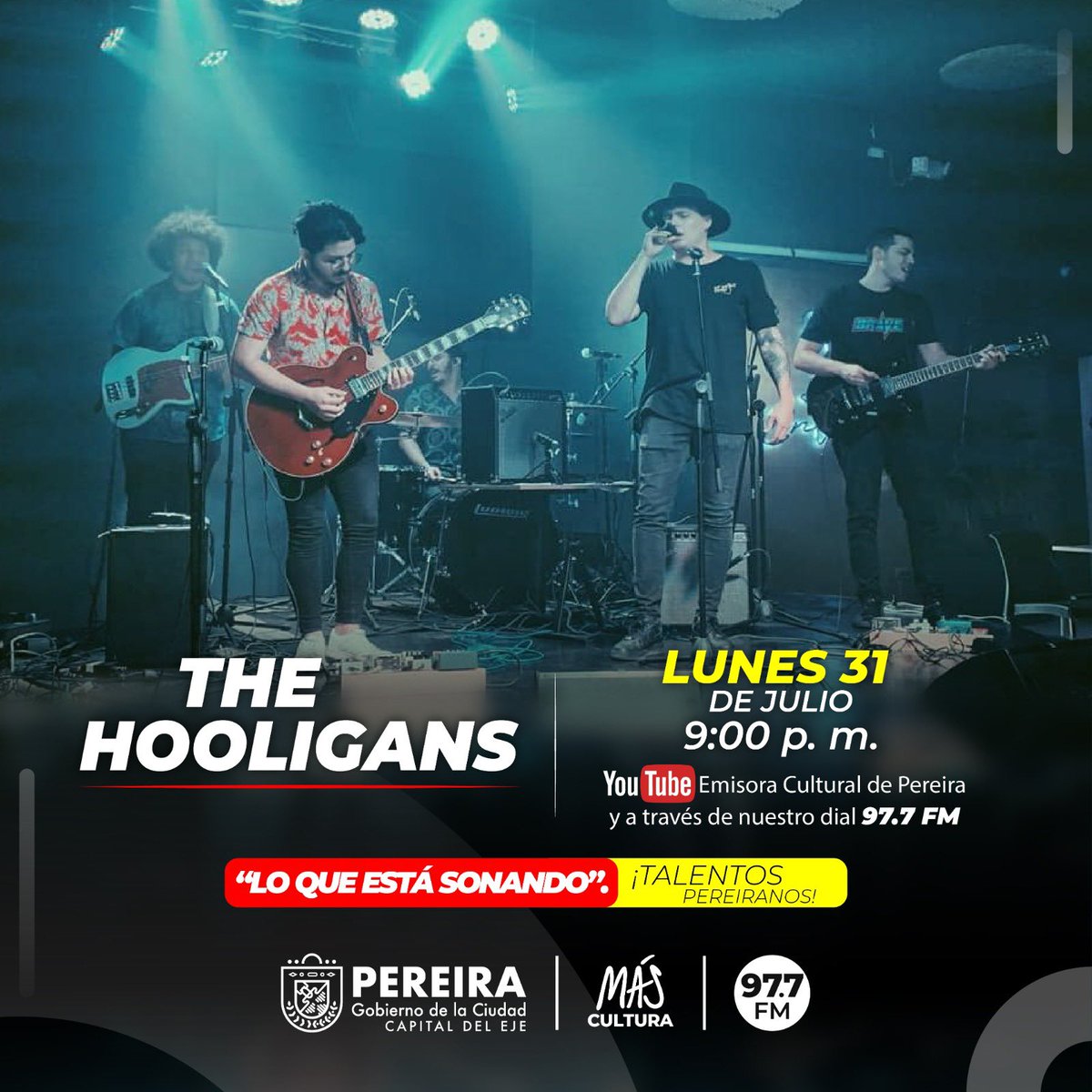 ‘THE HOOLIGANS’ es la agrupación que compartirá con nosotros en #LoQueEstáSonando #TalentosPereiranos este lunes 31 de julio. 
Conéctate con la 97.7 F.M. y/o ingresa a nuestro canal de YouTube para la entrevista completa.

#EmisoraCulturalDePereira #LaRadioQueLlevasEnElCorazón