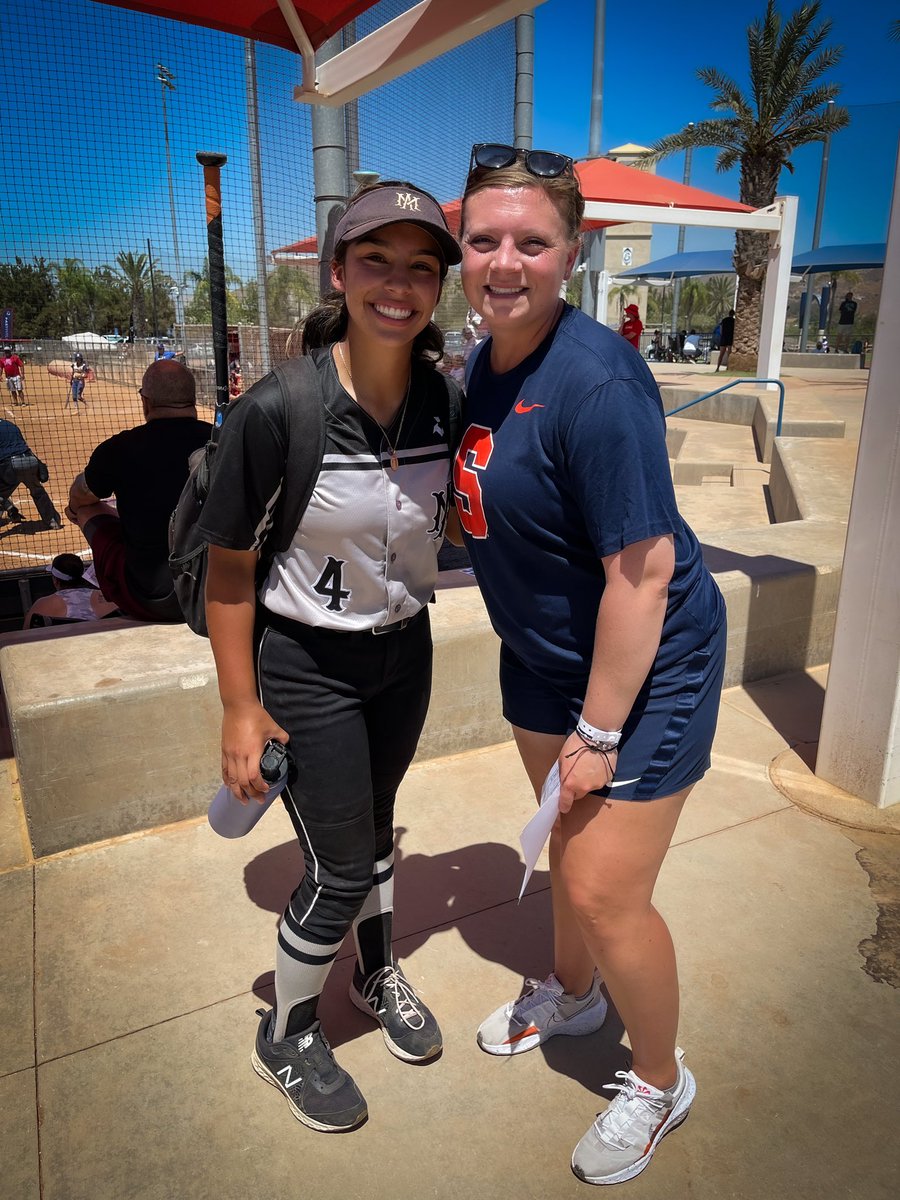 kaylaSigala2024's tweet photo. Thank you @CoachSydSUSB (pictured) and Coach @sdoepking11 for sitting in the heat to watch my teammates and I play. 🧡🍊 #FutureOrange #Cuse #OrangeNation https://t.co/2MVWnByOfF