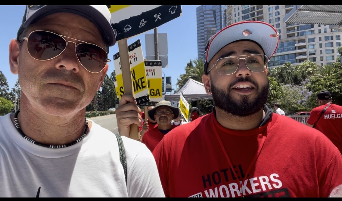 Marched in solidarity with hotel workers striking Century Plaza near Fox. #HotStrikeSummer