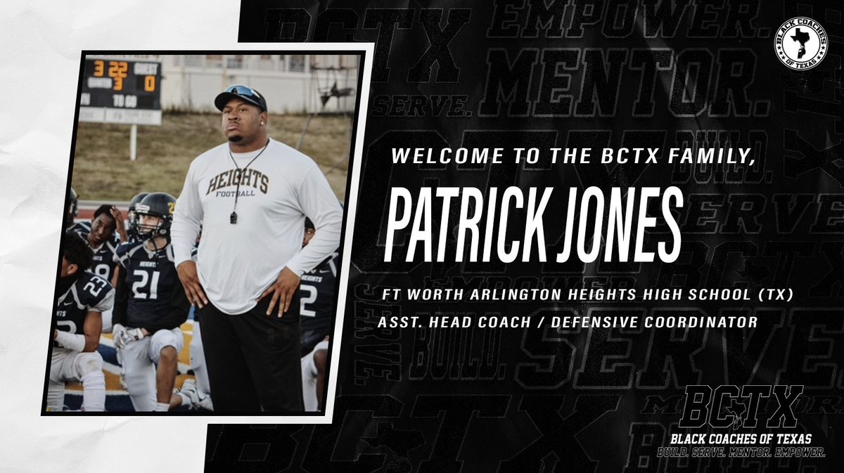 Welcome to the #BCTX🫱🏾‍🫲🏿 family <a href="/ps_jones72/">Coach Pat</a>!

Build. Serve. Mentor. Empower.

Join the #BCTX🫱🏾‍🫲🏿 today!