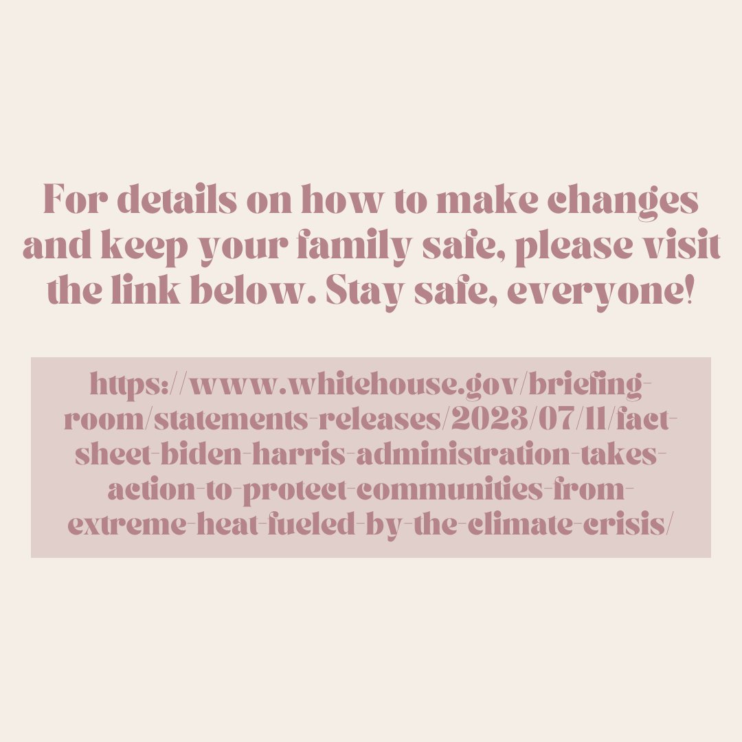 The Biden-Harris Administration Takes Action to Protect Communities from Extreme Heat. Find our more about how to keep you and your family safe in this hot summer weather!

whitehouse.gov/briefing-room/…