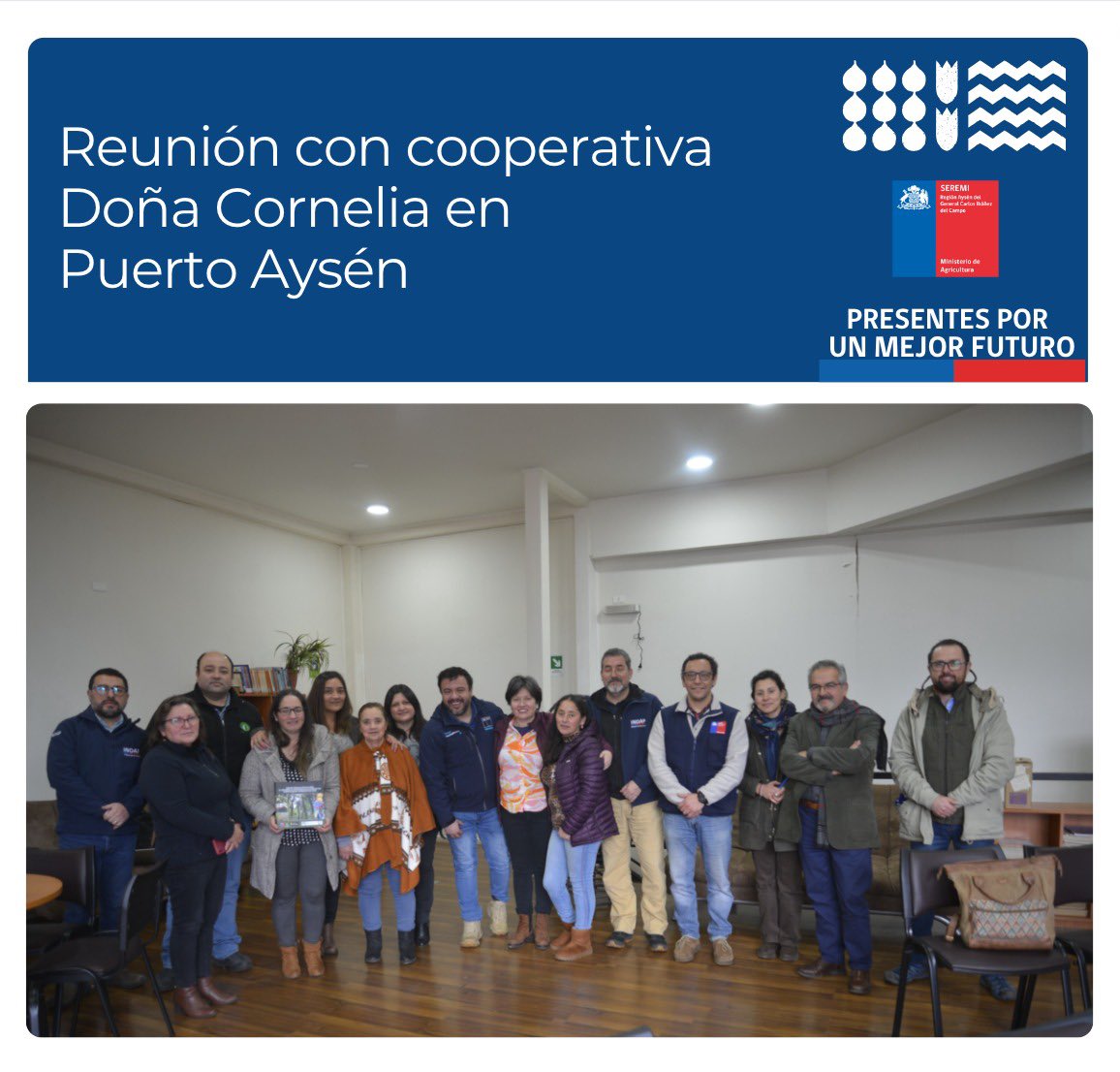 MinagriAysen's tweet photo. Nos reunimos con la cooperativa de recolectoras “Doña Cornelia “ en Puerto Aysén. Participan   Seremi @AlanEspinozaO , director (s) @IndapAysen y gerente @INFOR_Patagonia , profesionales del @MinagriCL y jefa de la división de fomento e industrias del @goreaysen_ https://t.co/k5dtXwUOY3