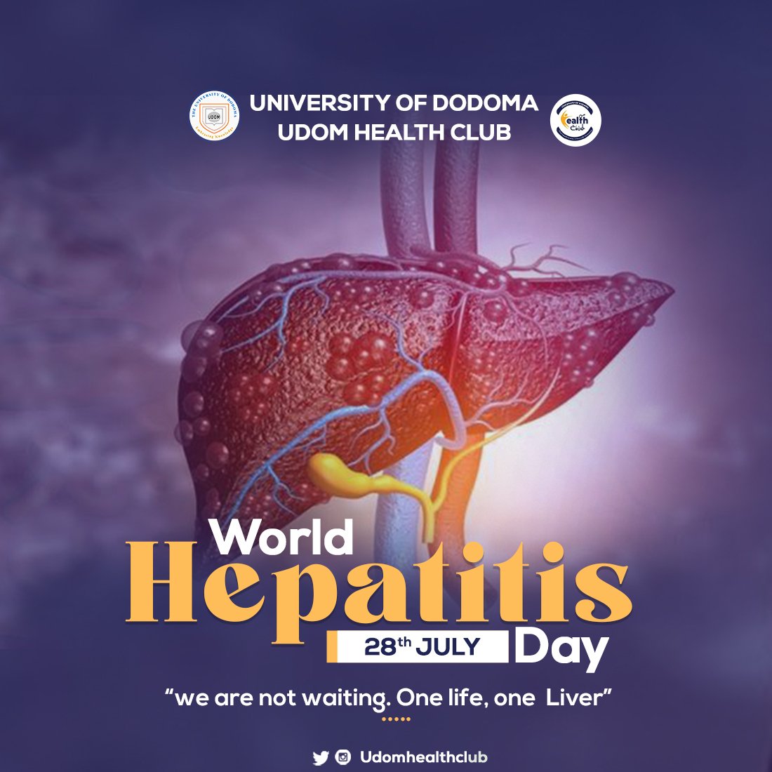 udomhealthclub's tweet photo. 28th July each year is HEPATITIS DAY, despite having vaccinations against Hepatitis B, it's one of the dangerous diseases in our time, serious interventions like vaccination coverage, awareness creation among community members should be given priorities.#VijanaNaAfya #TunzaAfya https://t.co/Z7Tf7egGoh