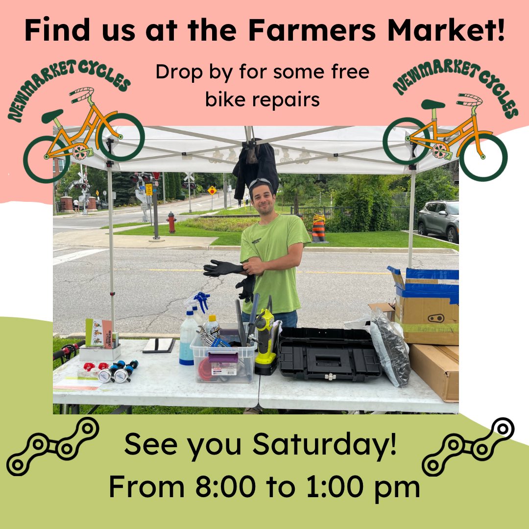 We’ll be at the farmers market this Saturday!! Being your bikes down for some free repairs, we’ll see you there!