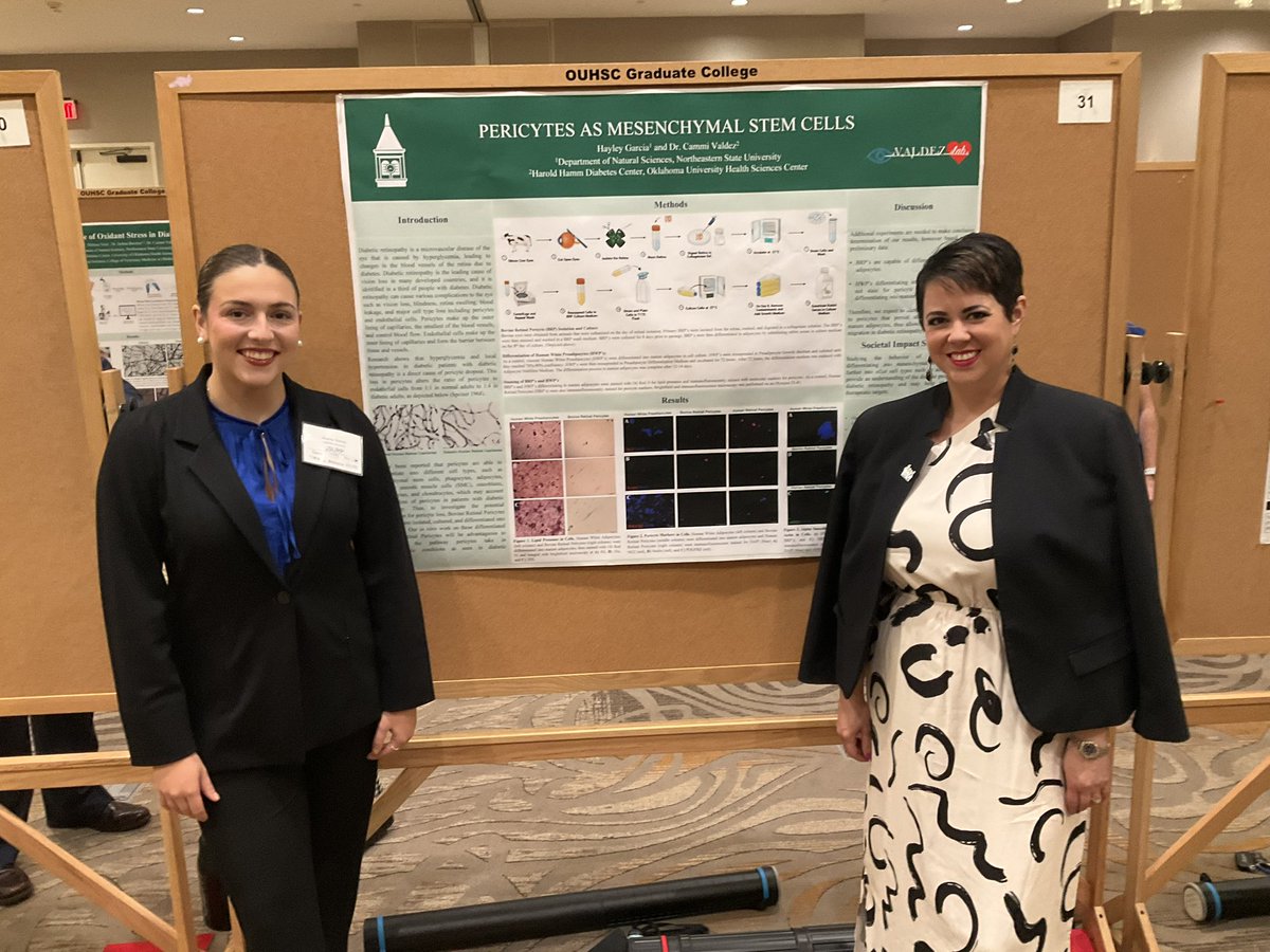 DrCammiValdez's tweet photo. Incredibly proud of the work Hayley Garcia and Shelby Rose were able to accomplish this summer in the OK INBRE Summer Undergraduate Research Program! #ValdezLab #GoingPlaces #FightingBlindness #FirstGen #DiverseinSTEM #WomeninSTEM #EyesOnMe #eyeresearch #eyes @NSURiverHawks https://t.co/hoqv1gmlSA