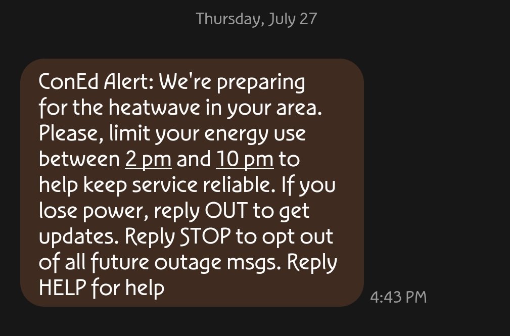 joanieaqua's tweet photo. @ConEdison Or turn the lights off in Times Square. My little AC is not going to cause the 2023 NYC Blackout. https://t.co/QLsyGi5aNy