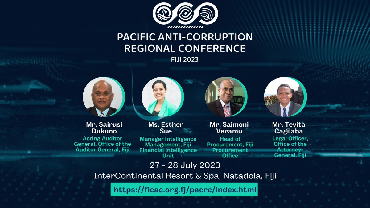 SonjaStTr's tweet photo. 🎯Day 2⃣ of the #Pacific #Anticorruption Regional Conference - 🇫🇯 Acting Auditor General & reps from Financial Intelligence Unit and Procurement Office sharing insights on due diligence processes, data sharing in financial crimes + corruption risks in procurement.
#PacificAct https://t.co/na4nEqbnih