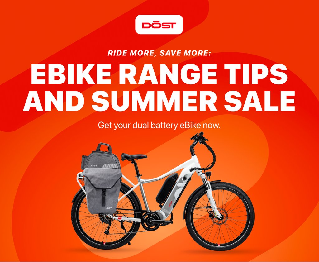 DOSTbikes's tweet photo. Extend your #ebike range with DŌST Bikes! Our Summer Bundle Sale is now live. Save up to $1125 on bundles and get extra savings when you buy two. Ends Aug 31. Learn more and shop now: https://t.co/OHzlRvUMoN

 #DOSTBikes #SummerSale #EbikeAdventures #GoFurther https://t.co/4fFXp2zxoN