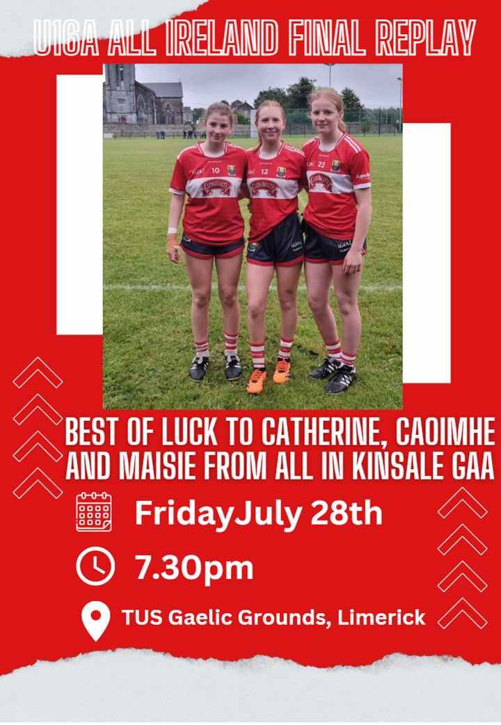 Best of luck to Caoimhe, Catherine, Maisie and the Cork U16s in the replay of the All Ireland final tomo Friday in Limerick at 7.30!
It would be great to see a big crowd there to show their support ❤️⚪️❤️
Tickets available at

universe.com/explore?query=…

Rebels Abú!! 🔴🏐🔴