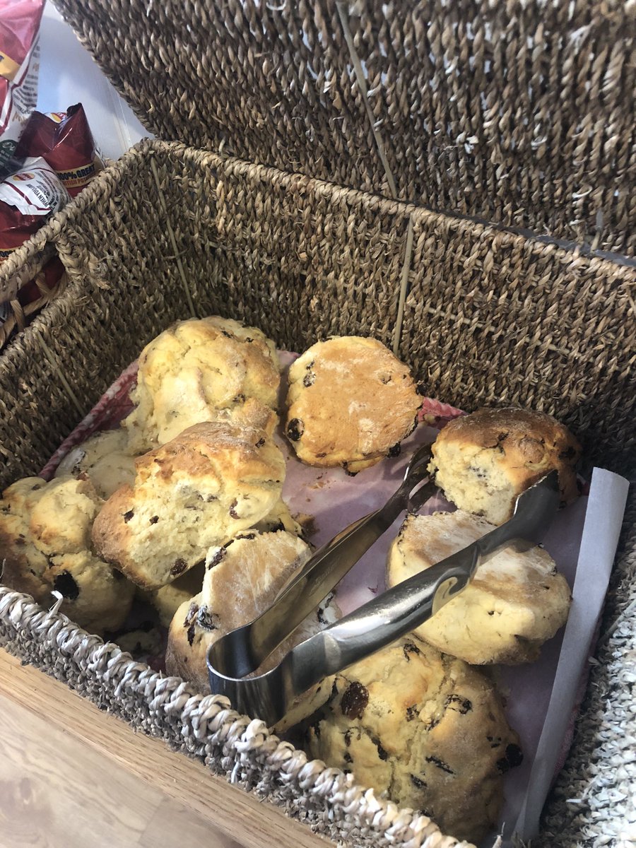SSconesociety's tweet photo. Fruit scones with cream and blackberry jam from Hays Garden Centre on the west coast of Scotland. We think blackberry jam might be the best combo!
They also offered amazing pre-filled cream scones and multiple flavoured scones.
#scottishsconesociety #scone #afternoontea #scotland https://t.co/Yev81r6foZ