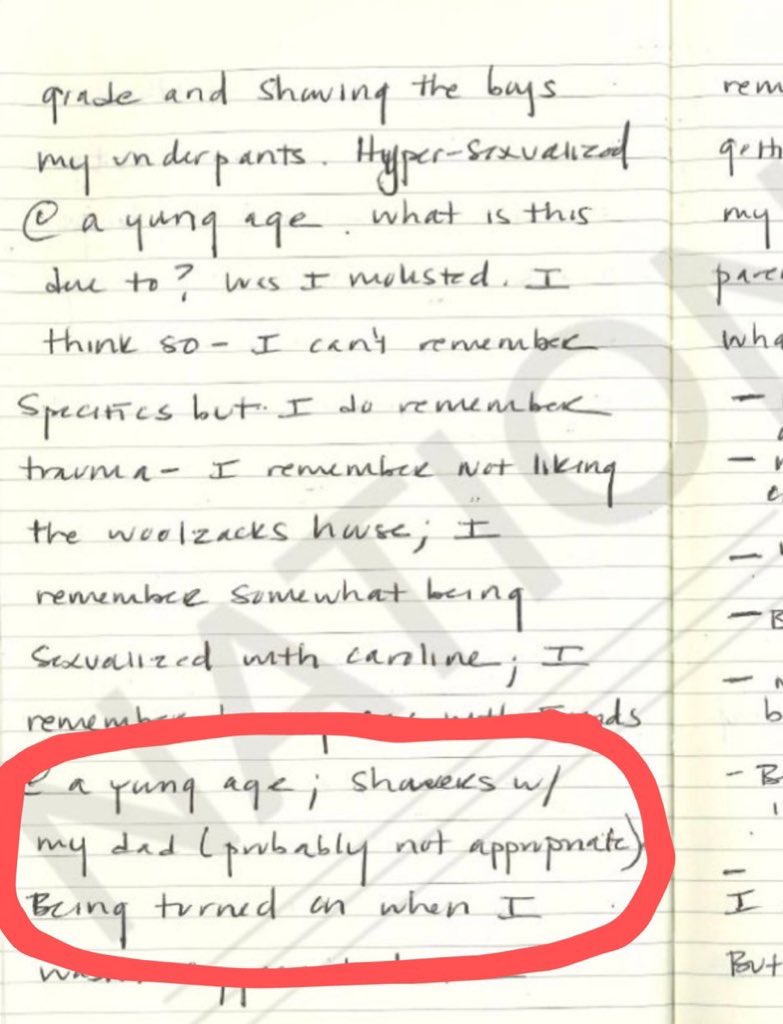 dom_lucre's tweet photo. Ashley Biden wrote in her diary which was confirmed to be authentic by the FBI and the NYT that her father Joe Biden, sexually assaulted her.

On May 17, 2022, The FBI stated that the diary was “unconscionable” which means unethical. This doesn’t mean it isn’t true. They are stating that sharing her personal diary was unethical. If it wasn’t REAL they would have stated that instead of providing a dictionary word that is almost never used. 

Source: https://t.co/rhj5QPrTdZ

She also wrote that he would force her to take showers with him while she was a minor. She has claimed to be traumatized by these events.

On page 83, entry dated July 22, 2019, Ashley wrote that she received a phone call from, Joe Biden,  according to her, he cried on the phone expressing his worry for her in the days leading up to July 30-31 Democratic Primary Debate.
