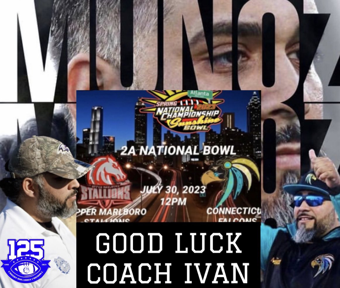 CrosbyFootball_'s tweet photo. Good Luck to our own RBs/LBs Coach Ivan Munoz, as his Semi Pro team - The Connecticut Falcons, travel to Atlanta for the 2A National Championship this Sunday July 30th. Make us proud @ivanmunoz2013! #dogish #HUNT #CTFalcons https://t.co/KhadDIyhi4