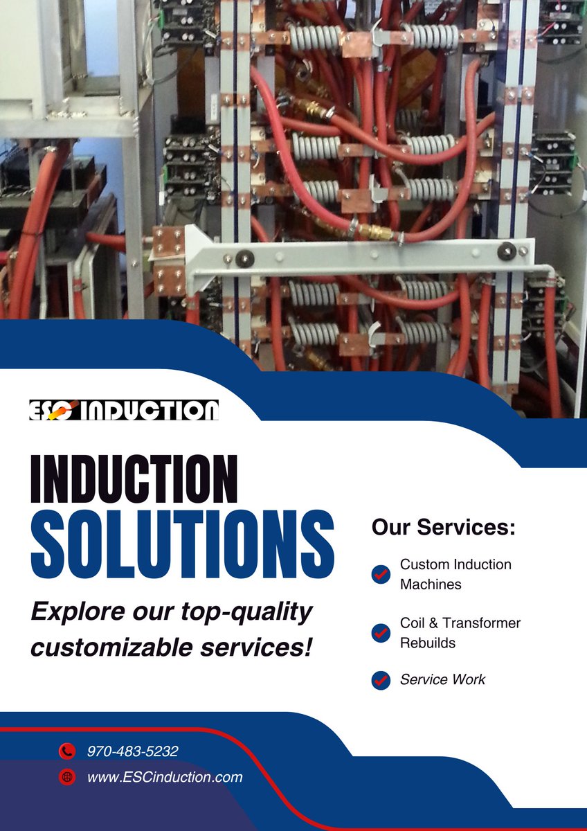 thermESC_intl's tweet image. Discover our top-quality customizable services, including custom Induction machines, expert coil &amp;amp; transformer rebuilds, and proactive service work. Experience efficiency and seamless solutions for all your induction needs. Contact us today! 🛠️🔧 #InductionSolutions #Efficiency