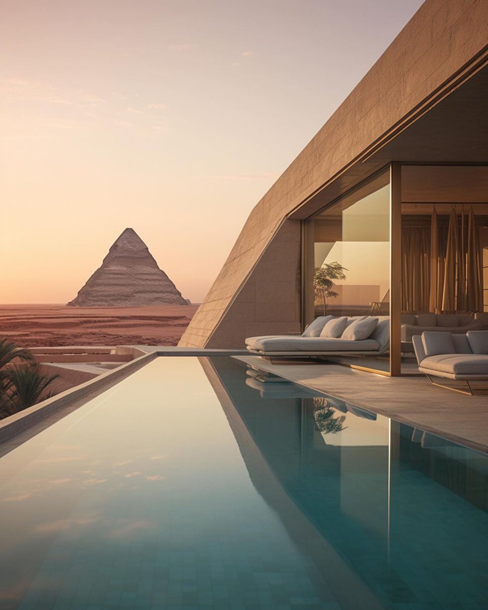 GossipRoomOff's tweet photo. Quand une IA imagine une villa de rêve en plein cœur de l’Égypte ! 🐫🇪🇬

📸: sunt_mrr (IG) https://t.co/0vVNXdHwAc