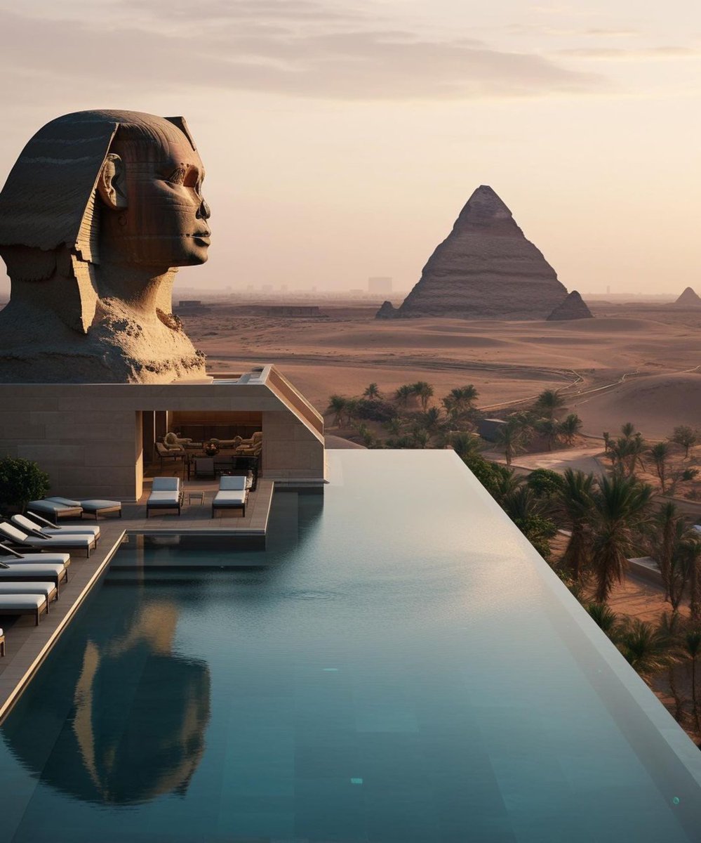 GossipRoomOff's tweet photo. Quand une IA imagine une villa de rêve en plein cœur de l’Égypte ! 🐫🇪🇬

📸: sunt_mrr (IG) https://t.co/0vVNXdHwAc