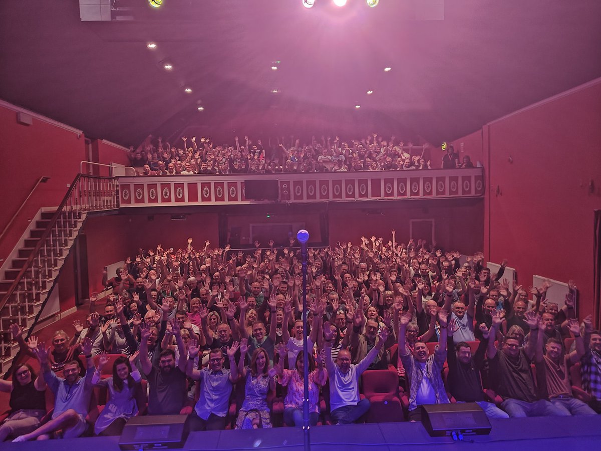 GaryDelaney's tweet photo. Gary in Punderland 307 and my first time @CarnegieTheatre in Workington, Cumbria. Fabulous crowd of wrong uns who were well worth the miles and ace @TheRealSteveDay as support. https://t.co/yBtKHQVase