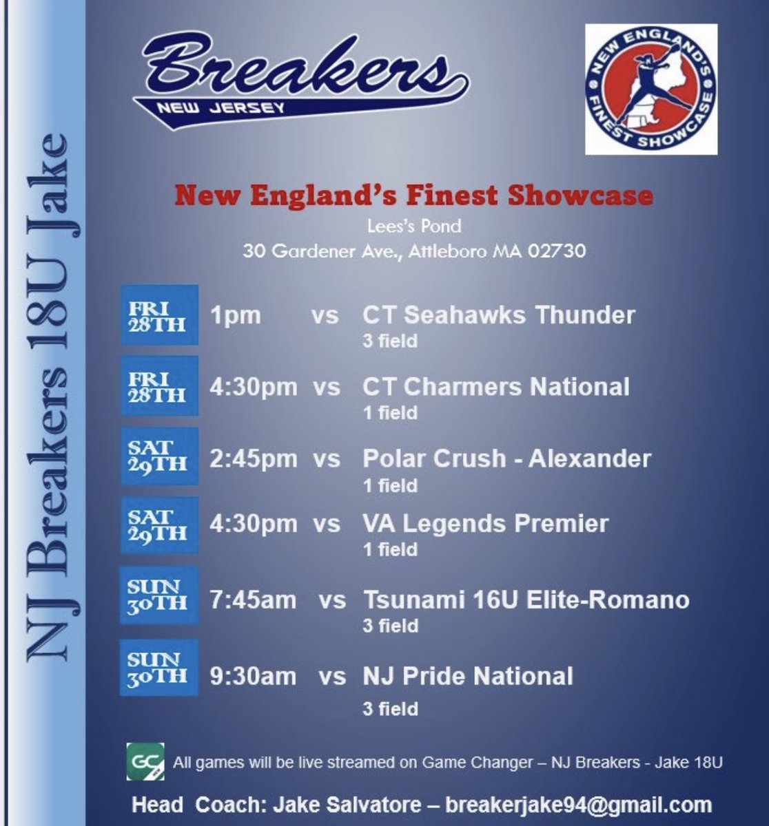 Abigail Zebick (@abigailzebick) on Twitter photo My team will be at the New England's Finest Showcase this weekend! Check out our schedule and hope to see you at one of our games. <a href="/FlaglerSoftball/">Flagler Softball</a> <a href="/SHUSoftball/">Seton Hall Softball</a> <a href="/StetsonSoftball/">Stetson Softball</a> <a href="/ScotsSoftball/">Monmouth College Softball</a> <a href="/wcphoenixsb/">Wilson College Softball</a> <a href="/ScotsSoftball/">Monmouth College Softball</a> <a href="/GoJacksSB/">Jackrabbit Softball</a> <a href="/LL7NV/">College Recruiter</a> <a href="/CoastRecruits/">Coast 2 Coast Recruits</a> My team will be at the New England's Finest Showcase this weekend! Check out our schedule and hope to see you at one of our games. <a href="/FlaglerSoftball/">Flagler Softball</a> <a href="/SHUSoftball/">Seton Hall Softball</a> <a href="/StetsonSoftball/">Stetson Softball</a> <a href="/ScotsSoftball/">Monmouth College Softball</a> <a href="/wcphoenixsb/">Wilson College Softball</a> <a href="/ScotsSoftball/">Monmouth College Softball</a> <a href="/GoJacksSB/">Jackrabbit Softball</a> <a href="/LL7NV/">College Recruiter</a> <a href="/CoastRecruits/">Coast 2 Coast Recruits</a>