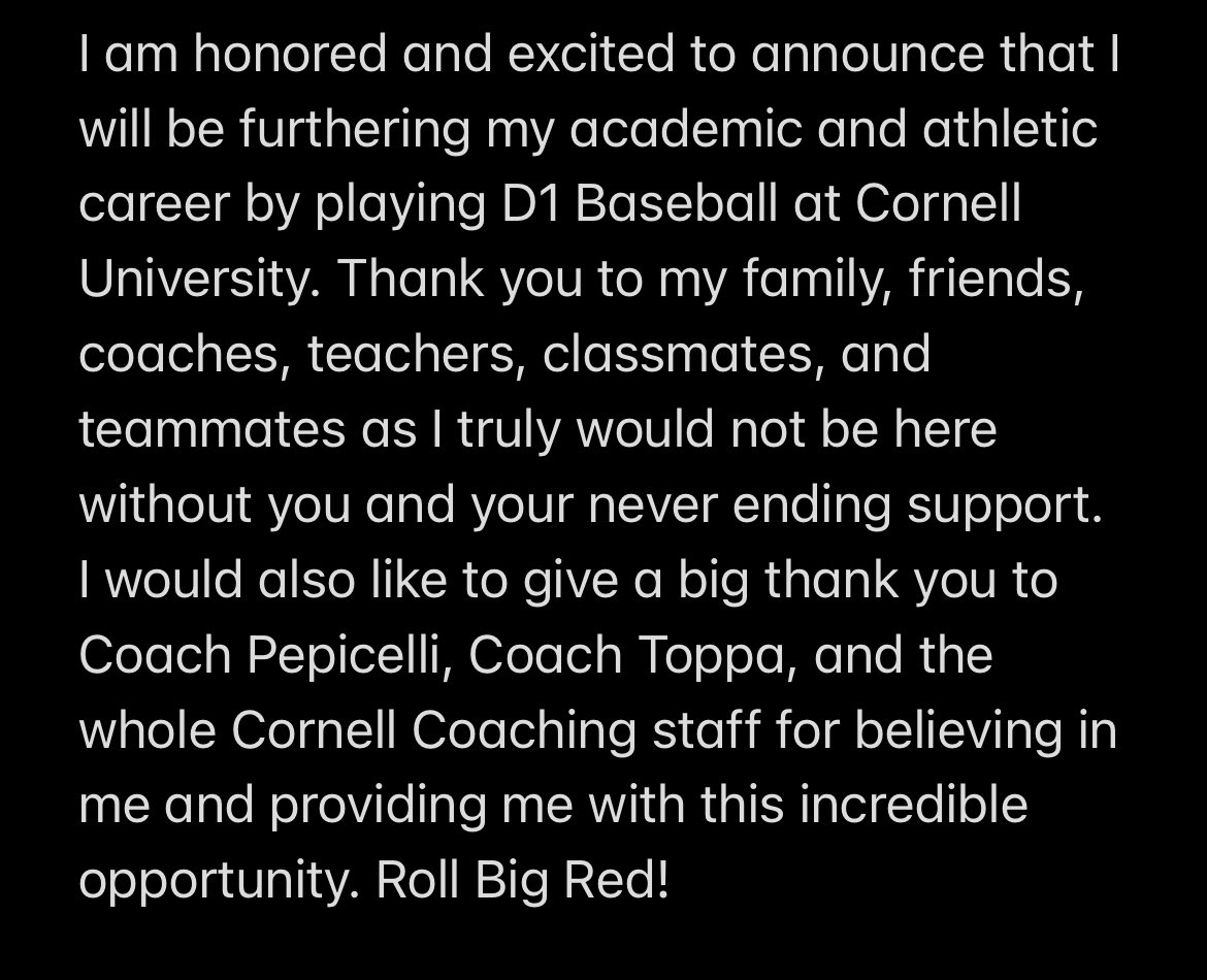 sam_keene18's tweet photo. I am honored and excited to announce my commitment to the admissions office at Cornell University to continue my academic and athletic career! https://t.co/Pk6RoCH6ii