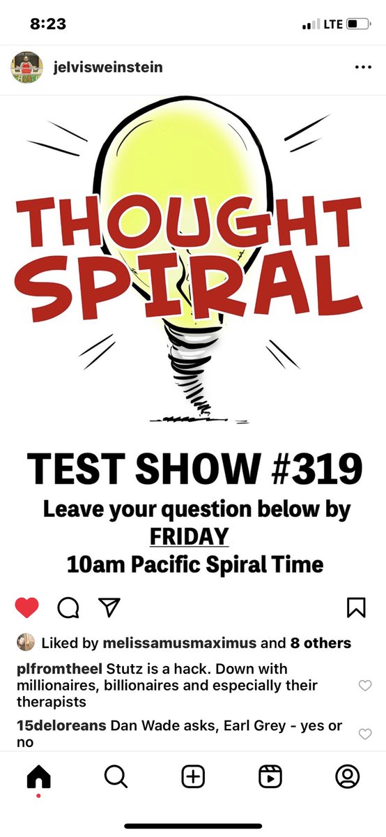 AndyKindler's tweet photo. How lazy am I? Look out below. Send it to ⁦@thought_spiral⁩ with the hashtag #TestShow319 before the clock strikes 10 AM in the morning! https://t.co/YZD6ZM7jYb
