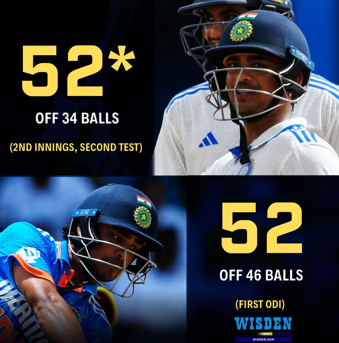 sumit16feb's tweet photo. Two fifty-plus scores in his last two international innings for Ishan Kishan👏 #IshanKishan #India #WIvsIND #Cricket #ODIs https://t.co/s1pwzIsV5g