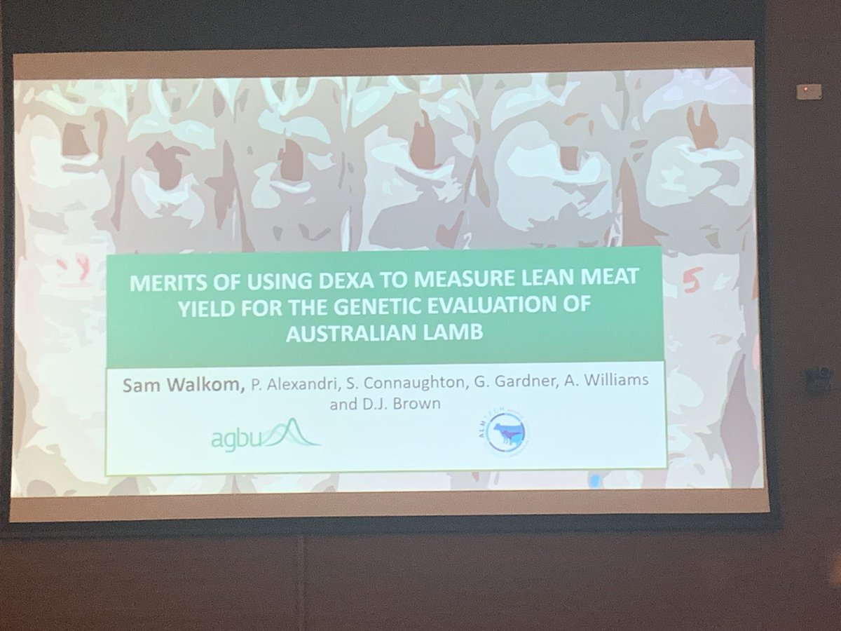 AGBU_GENE's tweet photo. Sam Walkom's fantastic presentation at #aaabg2023 where he discussed the use of DEXA technologies to enhance lean meat yield measurements! 🥩🔬 Exciting potential to augment current measurement methods in the field of agriculture. @agbu_gene @meatlivestock @nswdpi @UniNewEngland https://t.co/GXL9HO1yYF