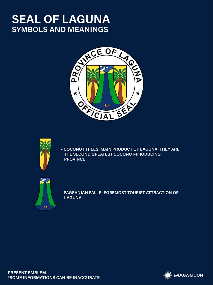 duasmoon_'s tweet photo. Today, we celebrate Laguna's foundation day! 
The seal / coat of arms of Laguna was adopted by its provincial government and has been in use since 1951. The provincial government uses a similar variation of the seal.

#heraldry #philippines #laguna https://t.co/u3bpKi5Nx9