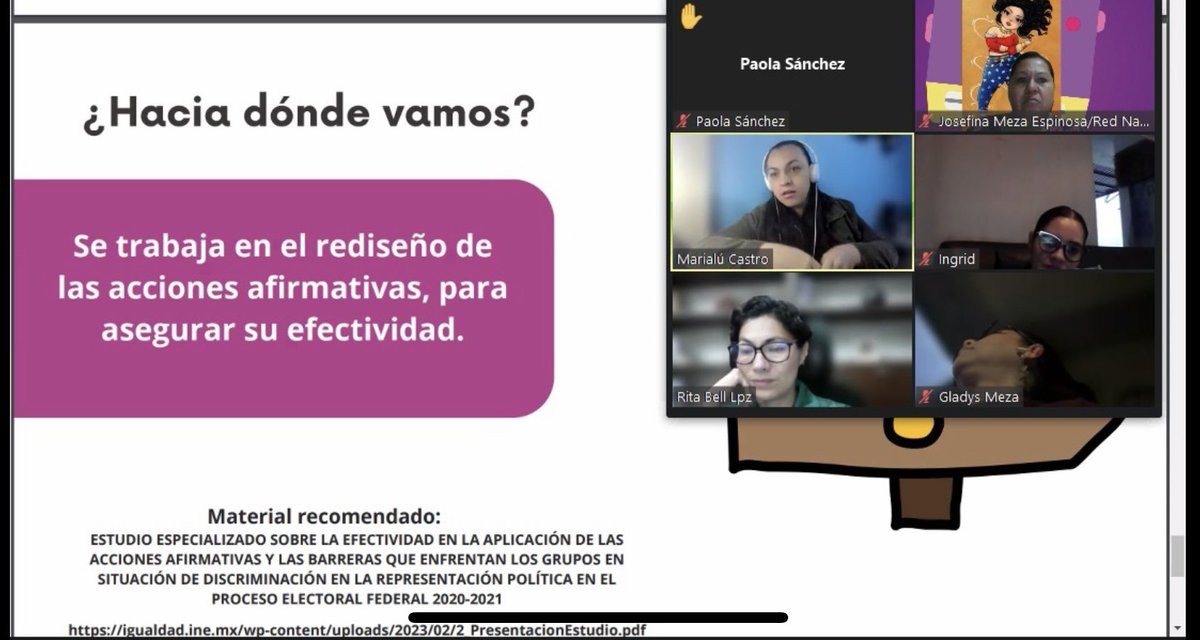 RedNacMDPT's tweet photo. El que sean parte de nuestra Red mujeres con tan amplía experiencia como la Consejera Electoral @RitaBellLpz, nos permite aprovechar sus saberes para nuestro crecimiento.
Hoy en la Mesa Temática 5 el eje fue “Acciones Afirmativas”.
Extraordinaria la participación de todas. https://t.co/retDUiErOZ
