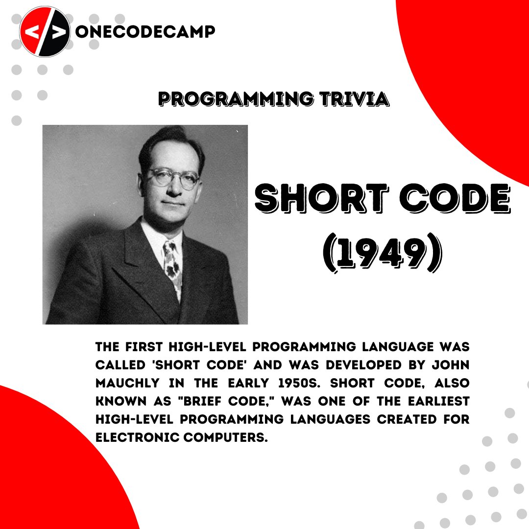 Unlocking the Past: The Elegance of Short Code (1949) 🕰️✨ Discover the roots of programming with this historic gem that paved the way for modern coding!' #ProgrammingTrivia #ShortCode #CodingHistory

Follow our us for daily programming post! Save the Post! 📷 Let's us know your