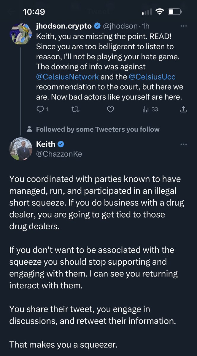 JSLVENTURES's tweet image. 👇 harassment. Why do some ppl have an obsession with “squeezers” that is on the level of others obsession with @SimonDixonTwitt. We are not the KGB &amp;amp; participating in squeeze is not grounds for confiscating ppls assets. Alex &amp;amp; insiders defrauded us here not Cel holders #getagrip