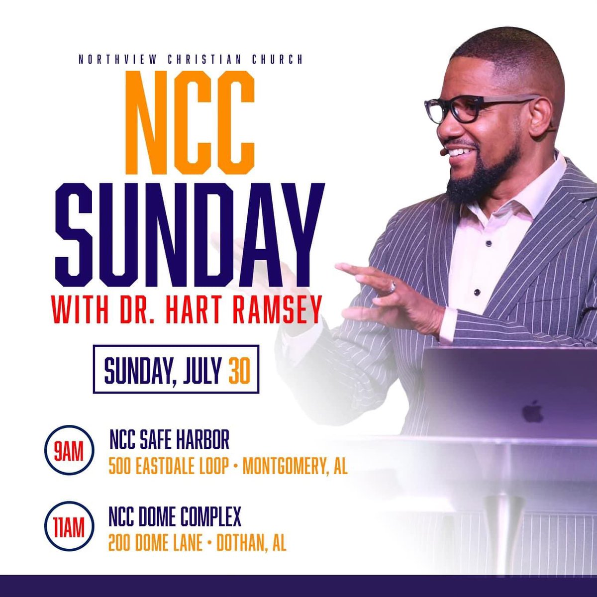 SUNDAY 📰 

Summer at NCC just went to the next level!!! ☀️
Sunday will be explosive as our founder, Dr. <a href="/hartramsey/">Hart Ramsey</a> 
will be in the building in 
Dothan and Montgomery!!! 🚁 

Sunday can’t get here soon enough!!! 

Invite a friend!
Bring your family!
Tell your city!