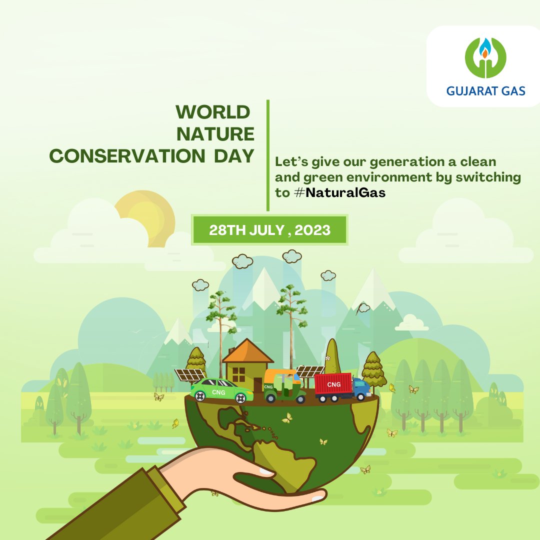 GujEnergyLtd's tweet photo. Nature is our true friend. Let's conserve it but not pollute it with toxic carbon emissions.
#SwitchToNaturalGas #WorldNatureConservationDay https://t.co/7iKNI6Yds8
