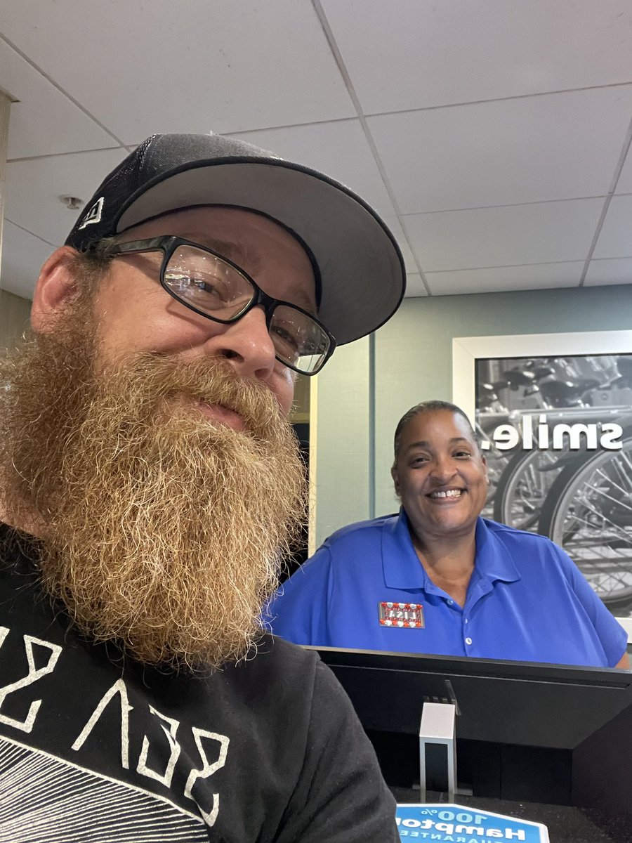 GonzoInkFactory's tweet photo. I've traveled far and wide in the last 6 years for work. I love @HiltonHotels . Diamond Status. This week has been amazing because of Lisa. She works nights at the Hampton Inn Winston Salem Hanes Mall location in North Carolina. #Amazing https://t.co/H20HvWCx6H