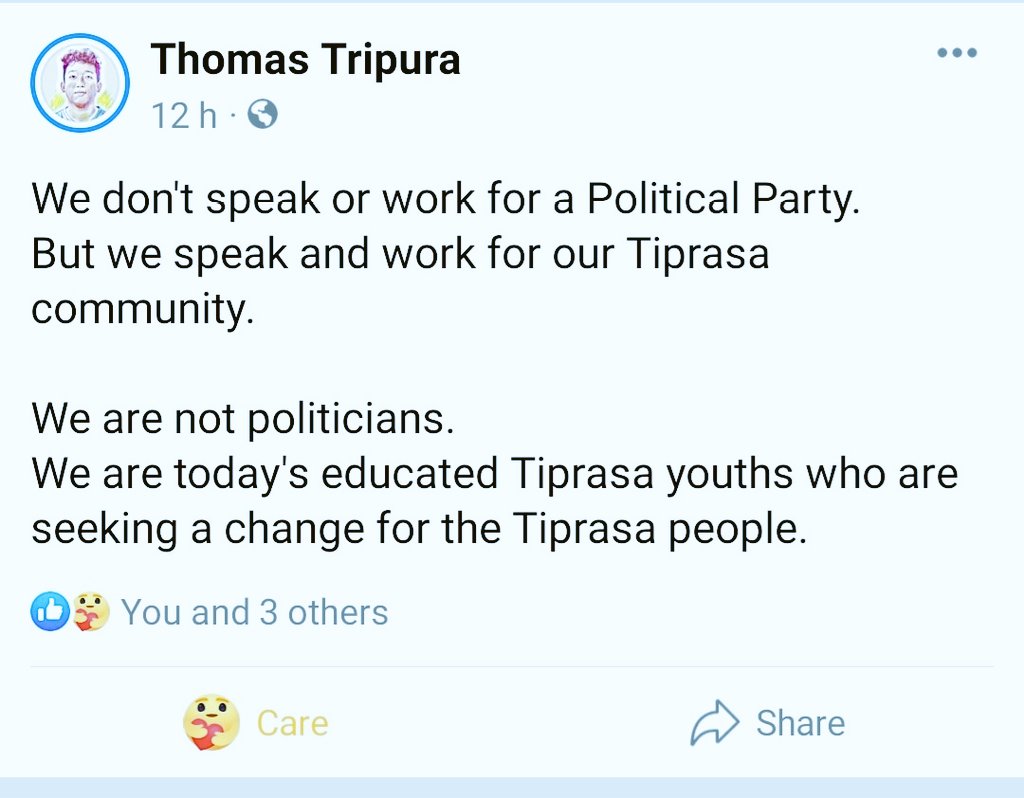PalashDBarma's tweet photo. Not a #POLITICIAN 
Just Khoroksa #DOPHA nw HAMJAKNAI 🫀 by 
Hambai Takhuk @thomastripura
Our Beloved Haa BUBAGRA @PradyotManikya is also not a POLITICIAN . 
He's our #BUBAGRA , Our GENUINE #LEADER, #GUIDE ,HOPE , HERO &  #WARRIOR
BUBAGRA  You 'll always be in our   #HEART 🫀 .
BUBAGRA AYUKLOKTHUNG 
TIPRASA DOPHA AYUKLOKTHUNG 
#REVOLUTION