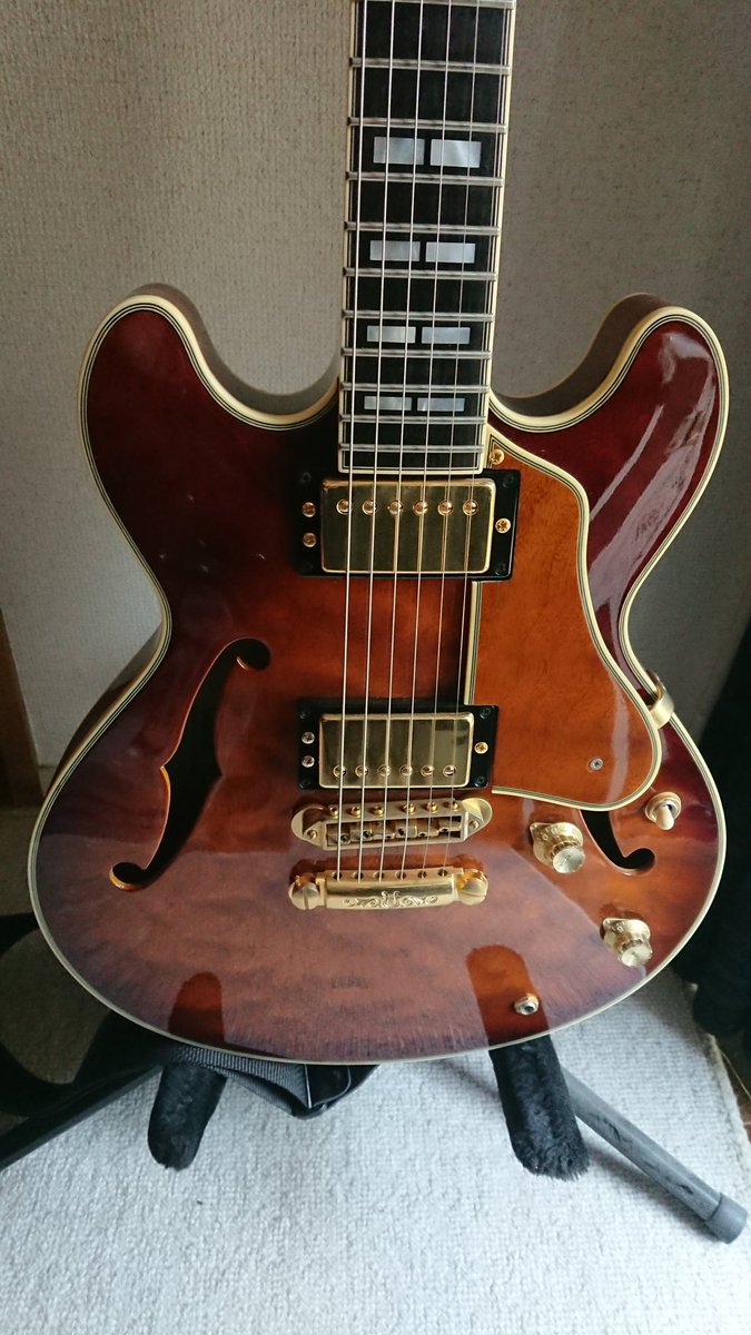 ryosuketodoroki's tweet photo. こちらからは箱モノを2本ほど。
#AEX1500 と #SAS1 。
AEX-1500はジャズギターを始めたときから
これしかないと思い入手。
SAS-1は一時期 #ASKA さんが使っていて、
憧れて手に入れました。
ここ数年で入手したのですが、
どちらも気に入ってます❗
#あつまれヤマハエレキ祭り https://t.co/JV2bjg4rgo