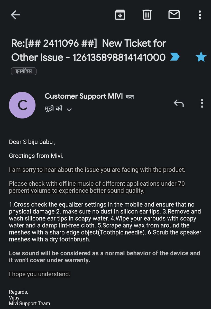 sbijubabu's tweet photo. @Mivi_Official your help is not working properly I am mistaken to buy your products so sorry I can't buy your products in the life time never buy your products https://t.co/iPCmifBDae