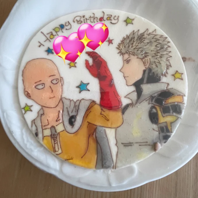 2016年自分の誕生日に自分へ作ってもらったケーキ。プレート今も冷蔵庫で保存してある(尊い) 