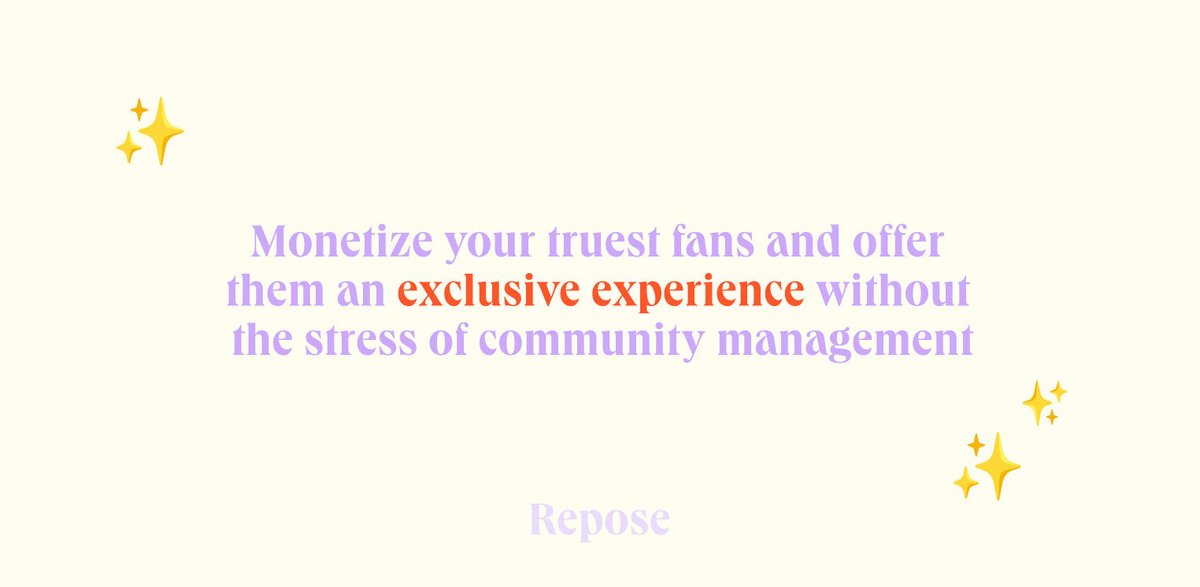 We're like the functionality of Only Fans (but less spicy) meets the intent of Masterclass (but less corporate) 💫 

💜 Get started by offering followers access to your members-only Club: repose.world/create-club