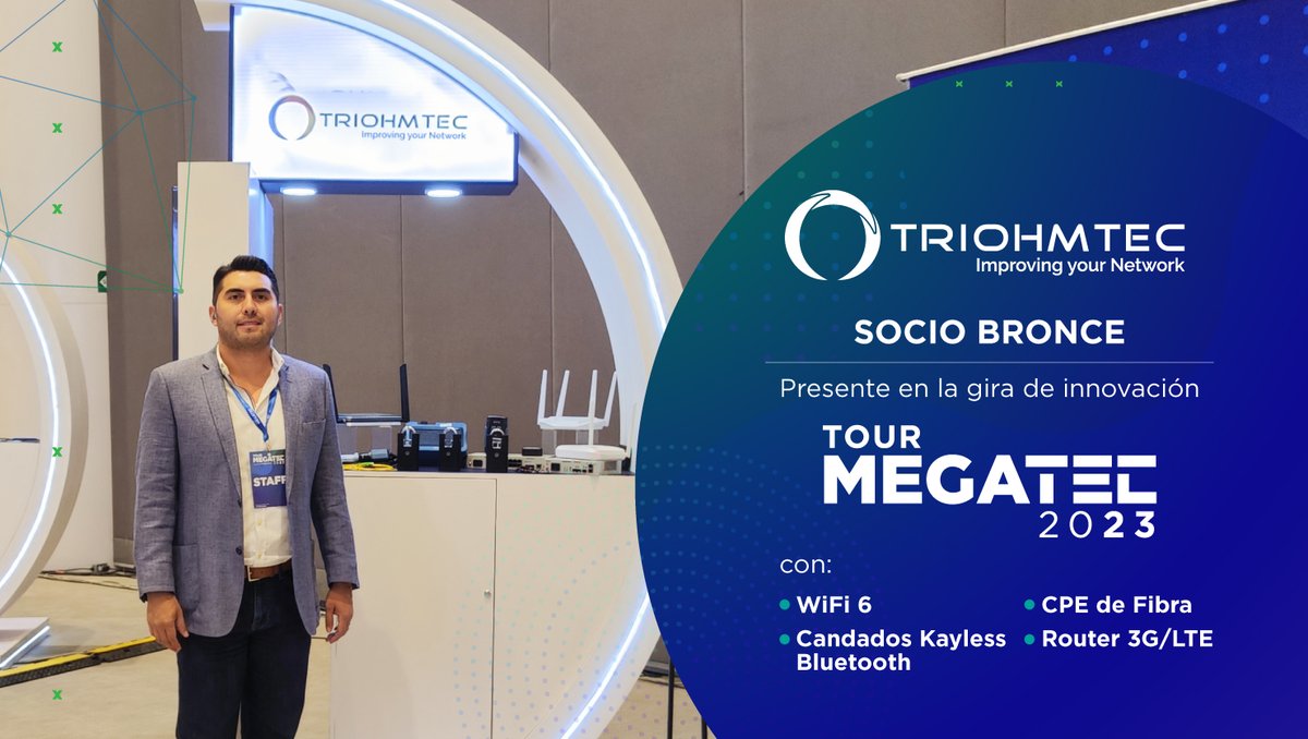 ⭐🙌 #Triohmtec gracias por formar parte del #TourMegatec2023 y por mostrarle a nuestros asistentes las novedades tecnológicas 🌐 en materia de redes que podemos ofrecerle a las empresas de México🏢

#TMT2023