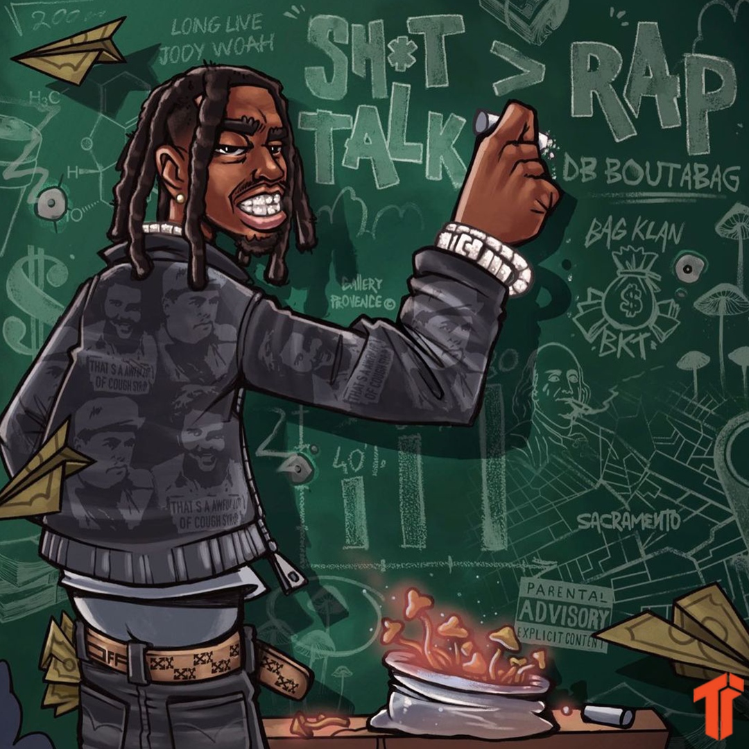 TheThizzler's tweet photo. Sacramento's @DbBoutabag just officially announced that his new album "Sh*t Talk>Rap" will be released on August 25th! The Sacramento rapper also said if you're still sleep on him, this new album will wake your game up. Are you ready for a new #DBBoutabag album? https://t.co/fSKeyWiAua