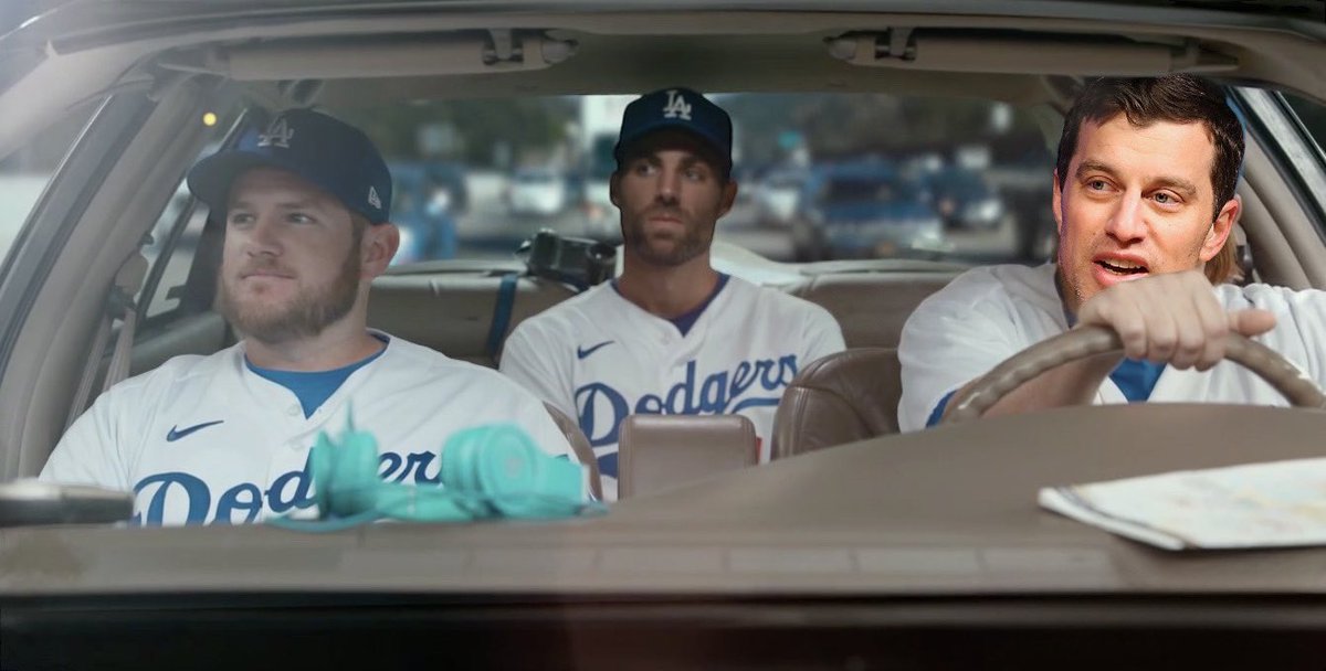 DoyersDave's tweet photo. Muncy: “wait this isn’t Dodger Stadium” 
Friedman: “oops” 
#HereToPlay https://t.co/a9FSkPw8fV