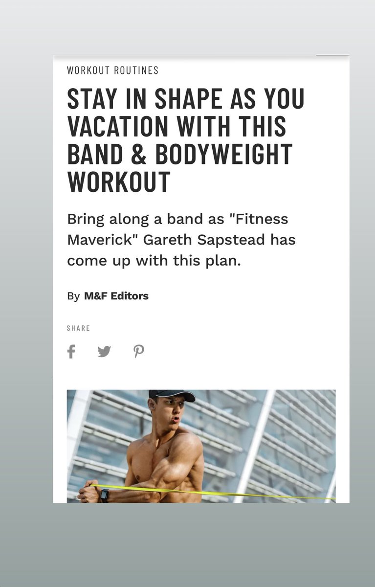 muscle_fitness's tweet image. STAY IN SHAPE AS YOU VACATION WITH THIS BAND &amp;amp; BODYWEIGHT WORKOUT
Bring along a band as "Fitness Maverick" Gareth Sapstead has come up with this plan. By M&amp;amp;F Editors . Read Article muscleandfitness.com/workouts/worko… @thefitnessmaverick #workouts #upperbodyworkout #lowerbodyworkout