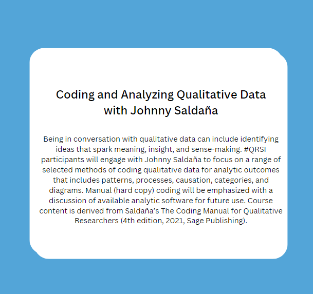 ResearchTalkInc's tweet photo. What's happening today and tomorrow at #QRSI2023? Participants are engaged in #qualitative learnings from leading scholars including #CherylPoth @JohnnySaldaa6 @mark_vagle @doche002 https://t.co/7zM6FSNDaZ