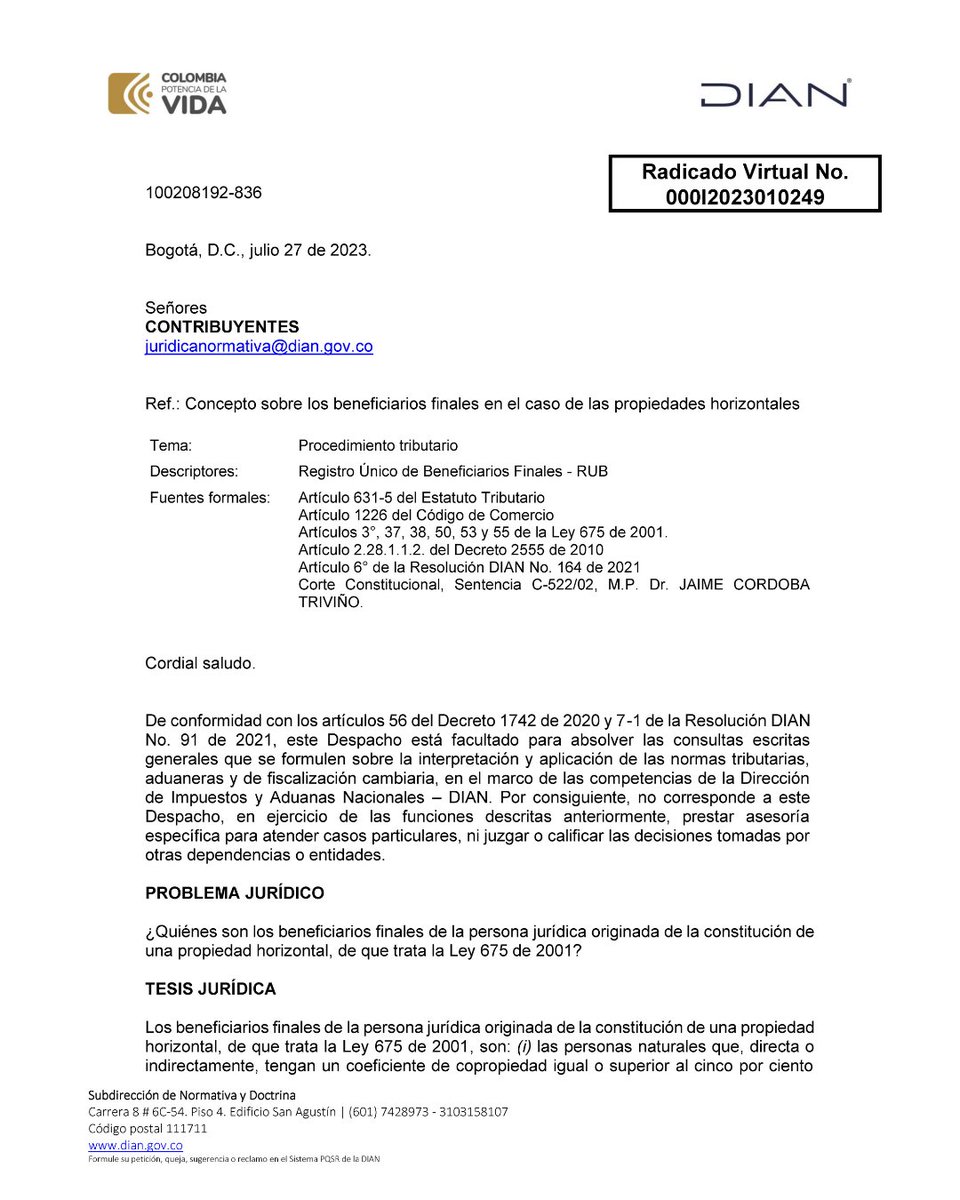 incpcol's tweet photo. #INFOINCP @DIANColombia aclaró quiénes son los beneficiarios finales que deben ser reportados en el RUB para el caso de las propiedades horizontales. Descarga el Concepto 836 en ⬇
https://t.co/jeIvUAVdna https://t.co/j90ZV6GxcW
