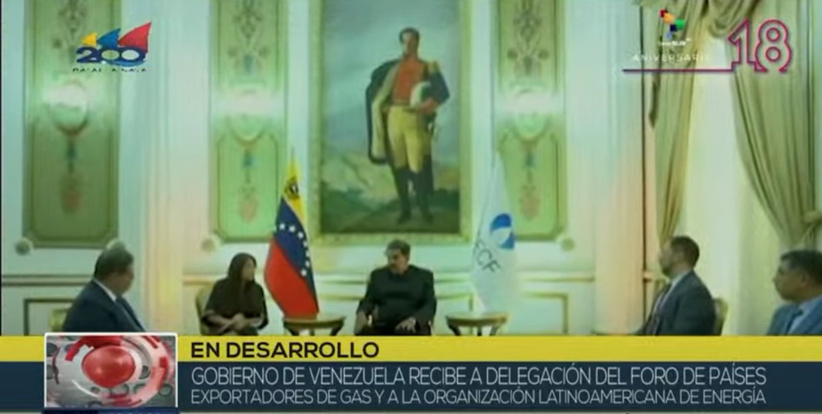 teleSURtv's tweet photo. #ULTIMOMINUTO Presidente de #Venezuela 🇻🇪, Nicolás Maduro, recibe a la delegación del Foro de Países Exportadores de Gas y a la organización latinoamericana de energía #Olade https://t.co/1KD5PlAbOw