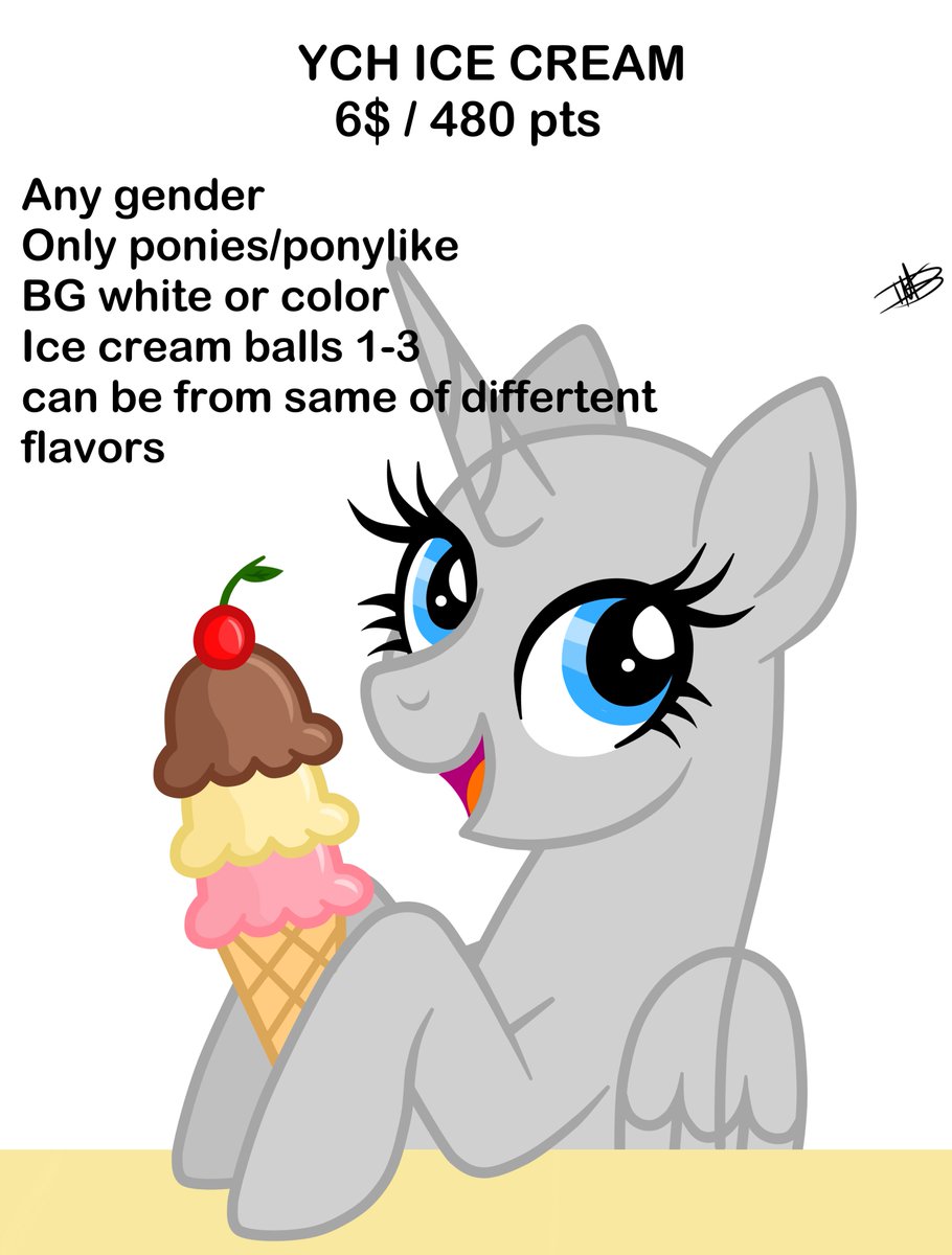 DarkMoonArtist's tweet photo. ๐จ Ych ice cream ๐จ
6$ usd / 100 mxm
Info in the comments <3
#ych #YCH #MLP #ychmlp #mlpoc https://t.co/BgO7ofBlr8