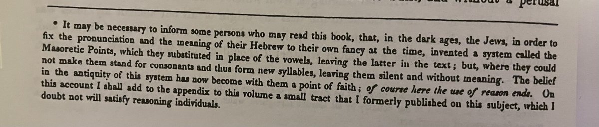 rebirthofthewo1's tweet photo. The Jews faced challenges in fixing the pronunciation and meaning of their #Hebrew language due to the absence of a system for written vowels. To address this issue, they invented a system called the #Masoretic Points, which they used in place of vowels, while still keeping the consonants in the text.
However, in cases where the Masoretic Points couldn't represent consonants to form new syllables, they left them silent and without meaning.
Over time, the belief in the antiquity of this system became a matter of faith among the #Jewish community, and further discussion based on reason was limited.
My website: https://t.co/n2nsIbKm65