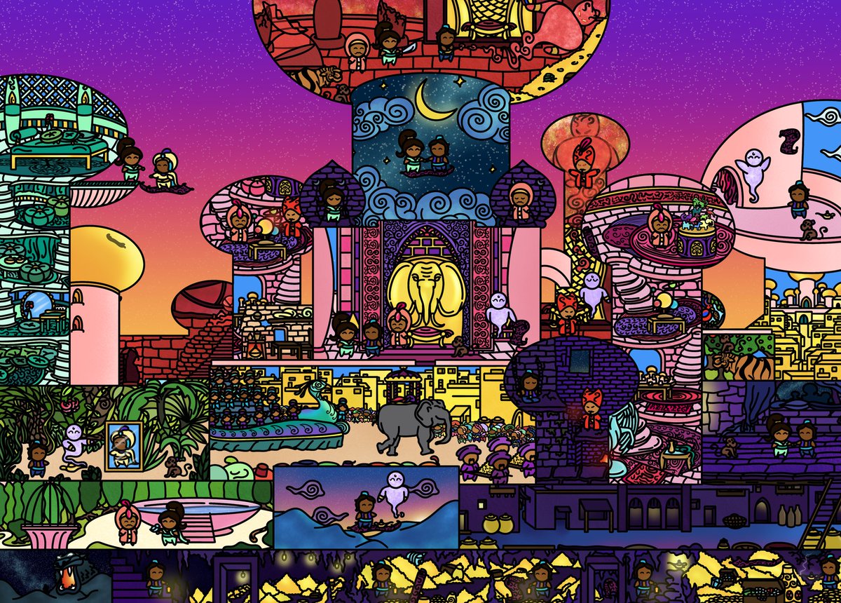 GN

I love fairy tales, fables and stories.
So...
Have some sweet dreams.
Maybe of Arabian Nights?
Or of a carpet ride?
Of a giant treasure?

I drew mine. Hehehe.
Enjoy 💜

#nftart