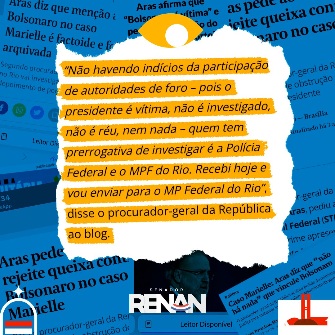renancalheiros's tweet photo. Na execução de Marielle Franco, Aras quis orientar a  investigação falando de “factoides”, “fake news” e “Bolsonaro é vítima” do porteiro. Nos casos de Arthur Lira, o ‘desdenunciou’ 3 vezes e mandou subir a investigação antes do aparecimento do nome dele na propina da ‘roubótica’ https://t.co/f8MesncKIV