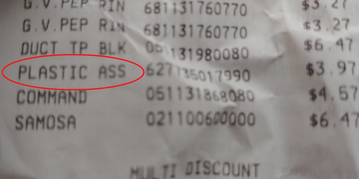 talesddc's tweet photo. Trying to figure out what I bought for $3.97 that Walmart abbreviated: 
"plastic ass"  🤨 https://t.co/VPT75OG0Fy
