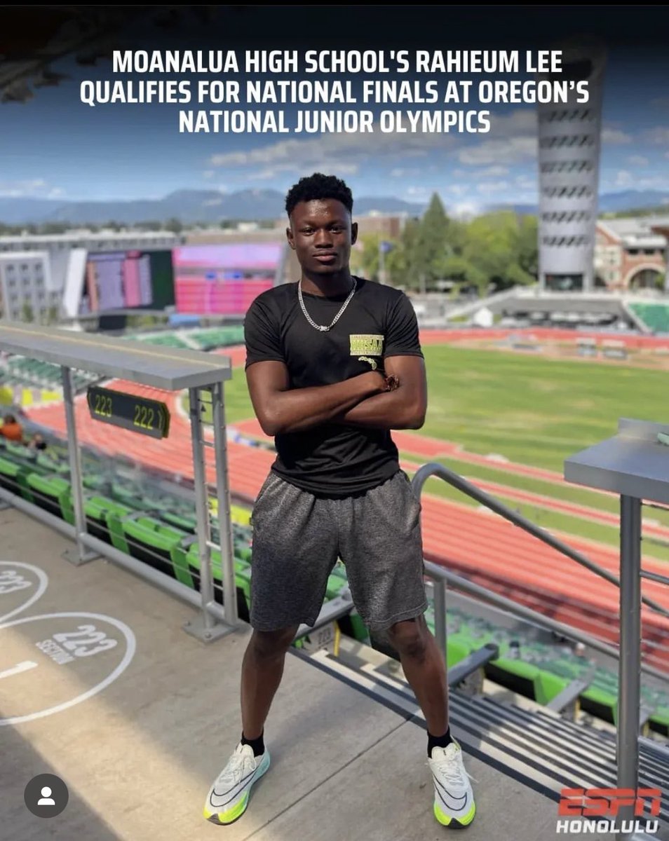 rahieumthedream's tweet photo. AGTG for allowing me to qualify for the 800m finals at USATF National Junior Olympics in Eugene Oregon. Time to lock in for the finals 🙏🏾 #usatffuturestars 
@ArmyWP_TrackXC @Navy_TrackField @AF_TFXC @SheldonHutchin8 @addyroyal @SaltOic @OregonTF @Tier1athlete @ESPNHonolulu https://t.co/ftXrbY4tVY